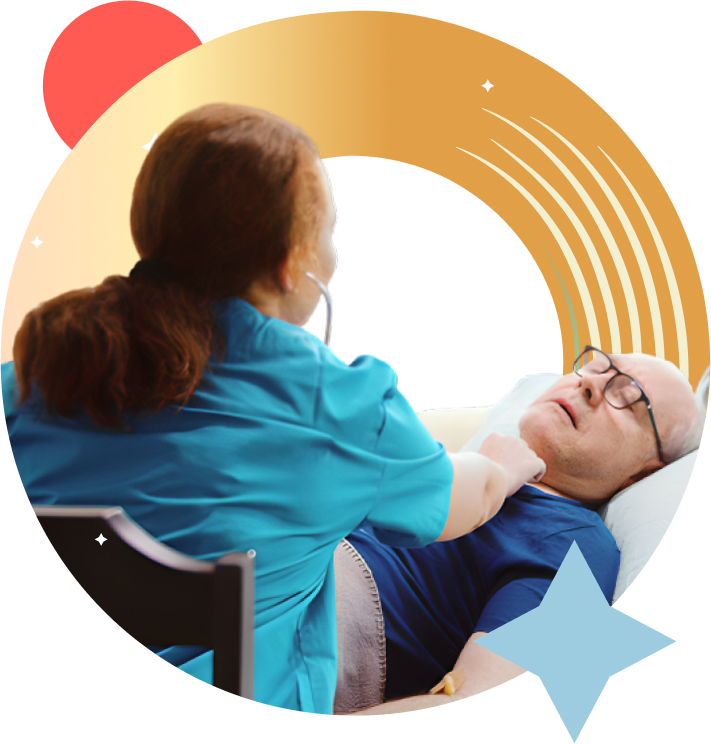 A nurse performs a vital check-up on a stroke patient, showcasing the critical role of early intervention.